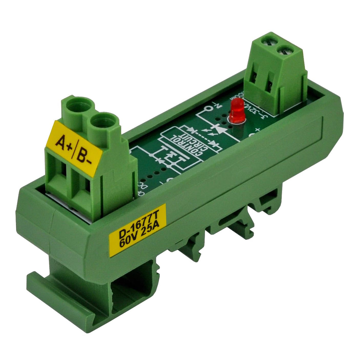 DC-DC 25Amp 60V Isolated SSR Module, DIN Rail Mount Solid State Relay