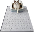 Cat Mat for Litter Box, Large 34.05×22.5 inch Cat Litter Mat, Waterproof Silicone Pad for Floor, Gray