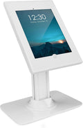 iPad Kiosk Stand, Anti-Theft Steel Countertop Enclosure, White | Locking POS Tablet Stand for Retail, Freestanding or