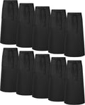10 Pack Bistro Aprons 2 Pockets 32" Waterproof Half Waist