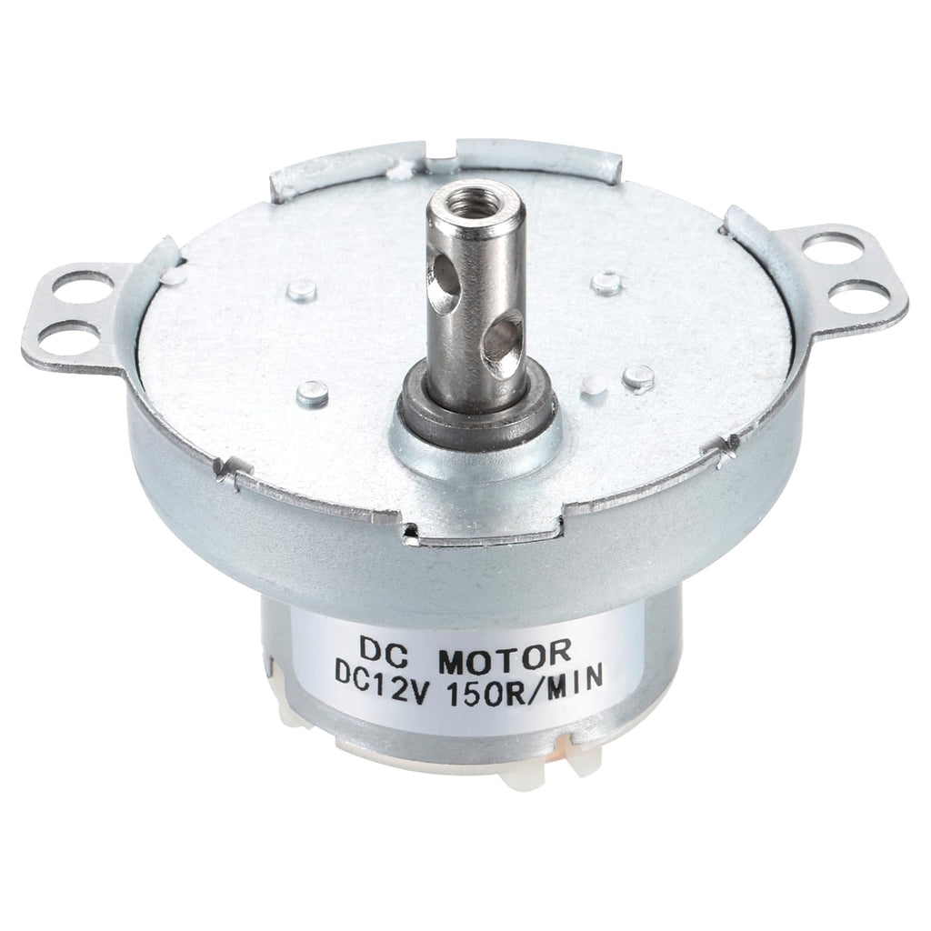 MECCANIXITY Slow Speed Motor JS-50T Electric Motor Brushed Gear Motor, 12V DC 150RPM Motor CW/CCW D Shaft DC Motor Large Torque for 3D Printer Filament Rotating Display Stand