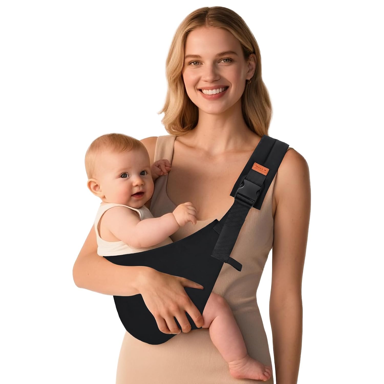 Baby Sling Carrier, Baby Carrier Newborn to Toddler with Adjustable Strap, Non-Slip Baby Half Wrapped Sling Hip