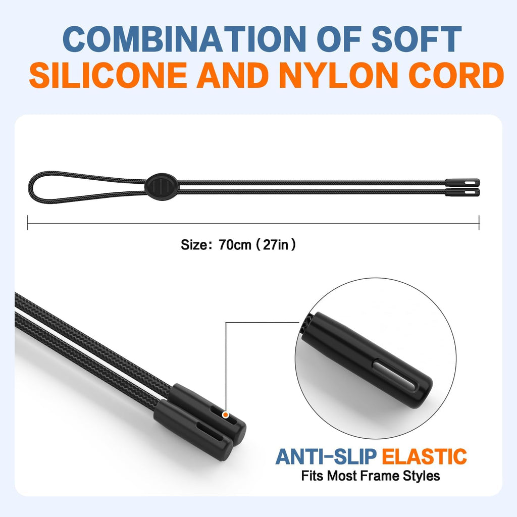 Glasses Strap 3Pcs, Adjustable Eyeglasses String Holder Strap Cord, Glasses Retainer for Sports, Eyeglass Holders