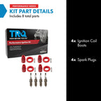 TRQ Performance Ignition Coil and Spark Plug Kit 8 Piece