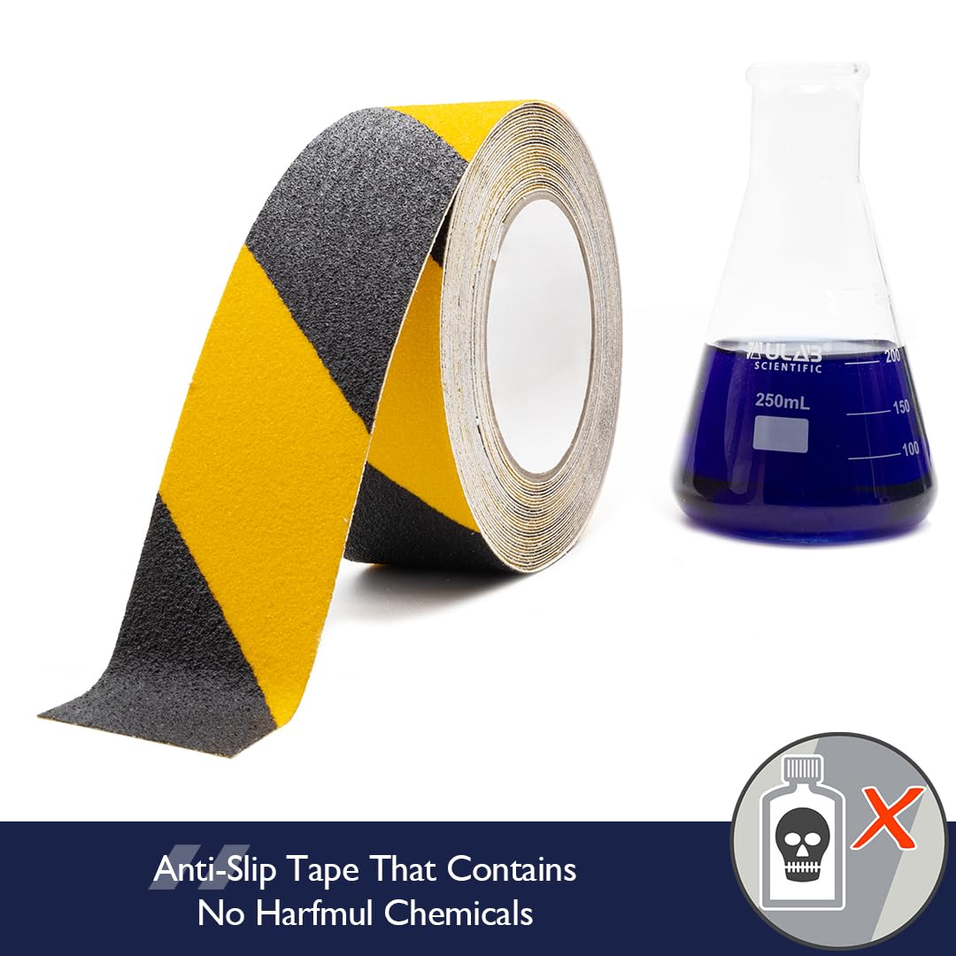 Standard Black/Yellow Hazard Anti Slip Grip Tape (2" x 60ft)