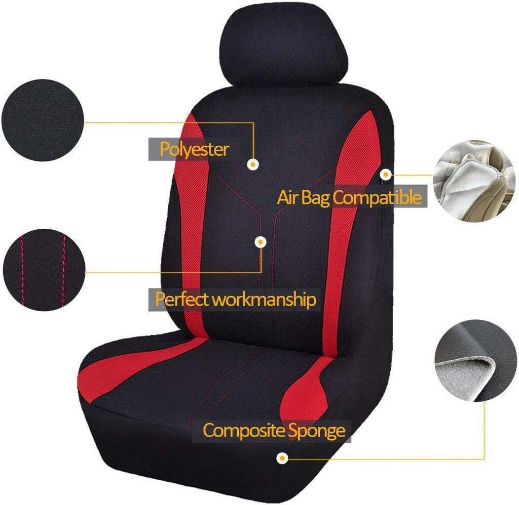 Car Seat Covers Front Set Breathable Mesh Seat Protector Fabric Polyester Cover Easy Installation SUV CAR Woman Lady
