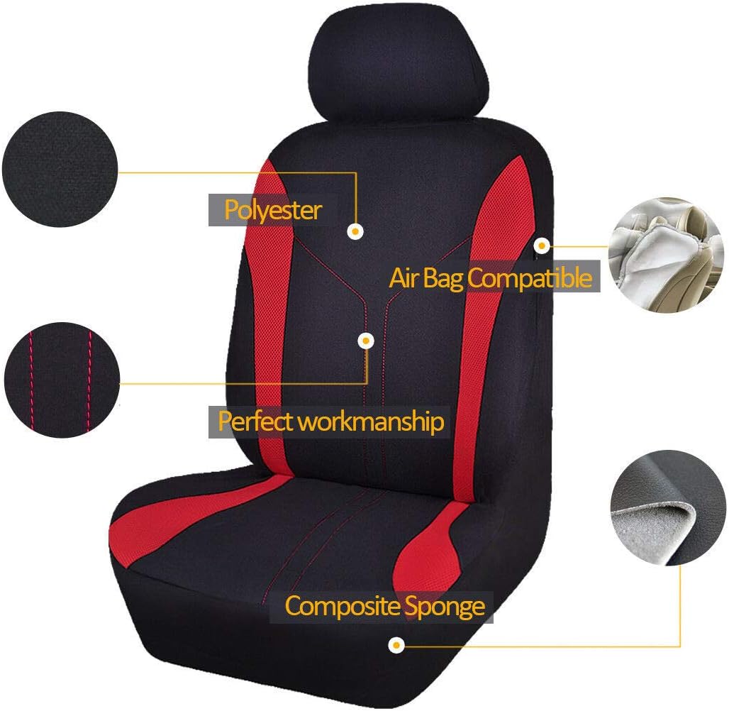 Car Seat Covers Front Set Breathable Mesh Seat Protector Fabric Polyester Cover Easy Installation SUV CAR Woman Lady