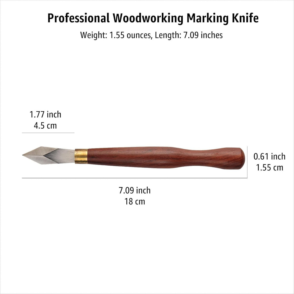 Woodworking Marking Knife, Precision Dovetail Layout Scriber Tool | 7.09-inch Double Bevel High Carbon Steel Blade