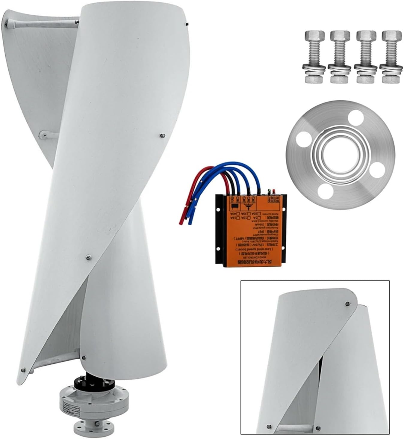MPPT 12V 400W Vertical Axis Wind Turbine Generator Kit MPPT Controller | Converts wind energy into electrical power