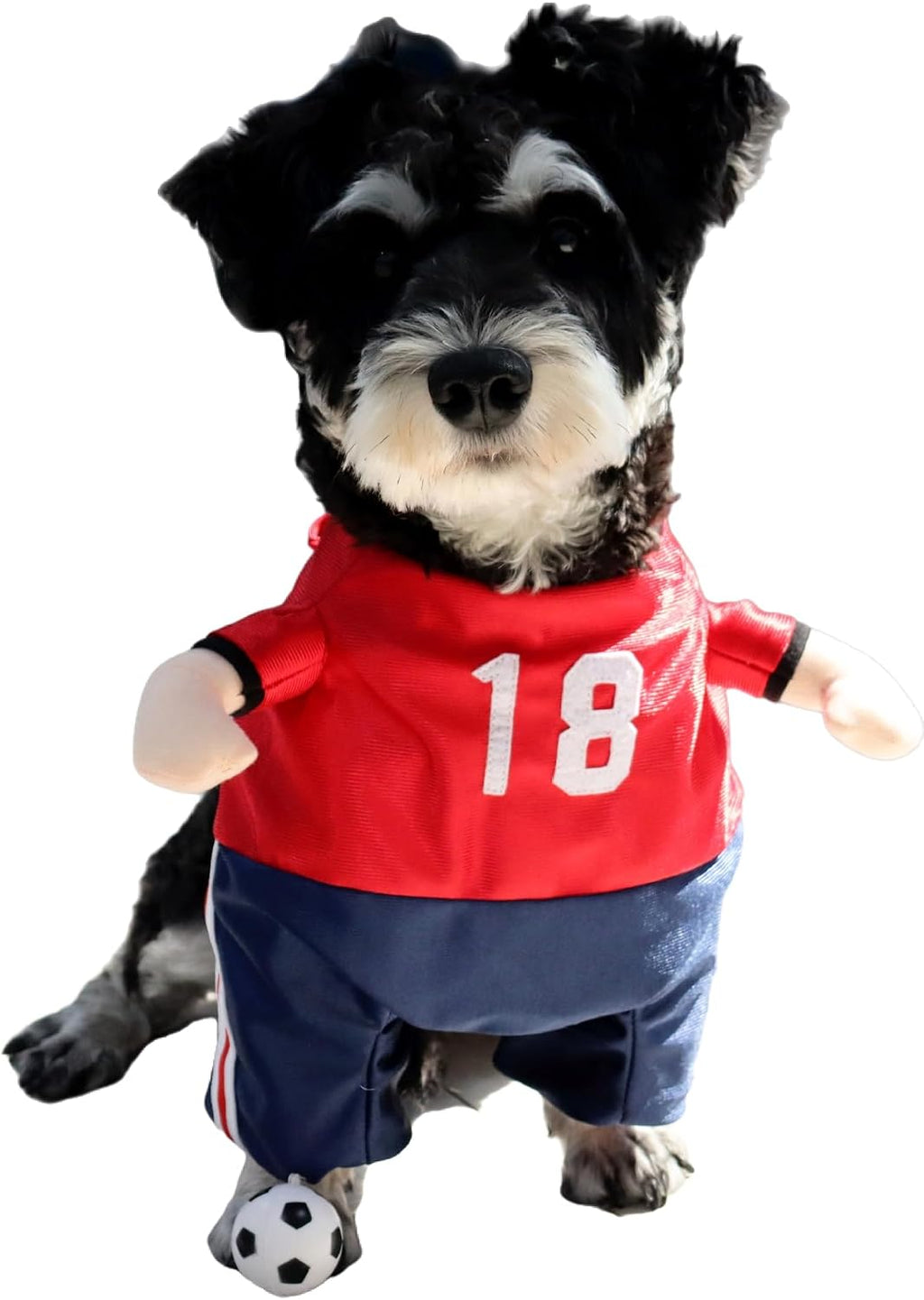 Soccer Player Dog Costume Adjustable Halloween Outfit-M