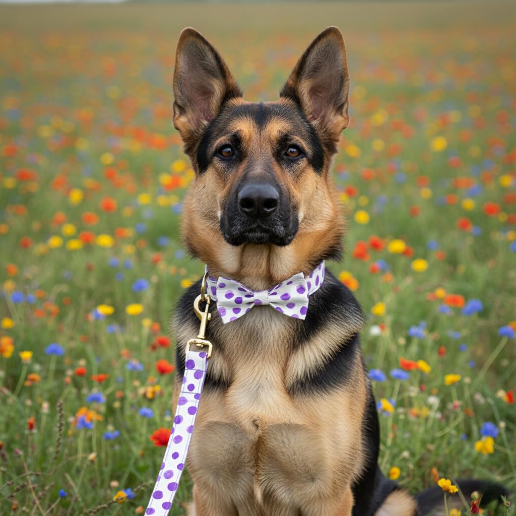 PETDURO Personalized Dog Collars Purple Spot Print