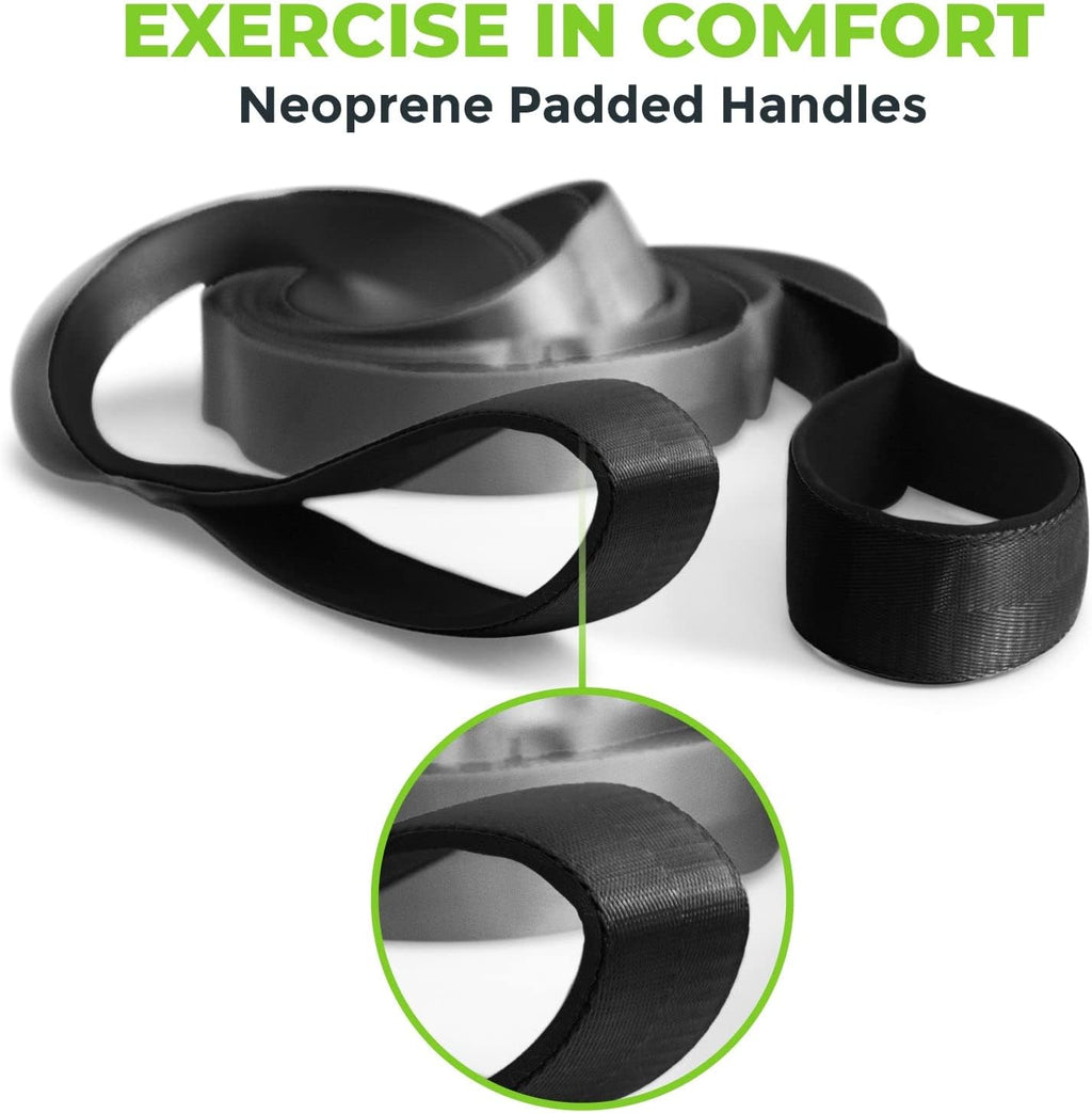 Physical Therapy Yoga Stretch Strap with 12 Loops, 1.5 Inch Wide, 8 Ft Long