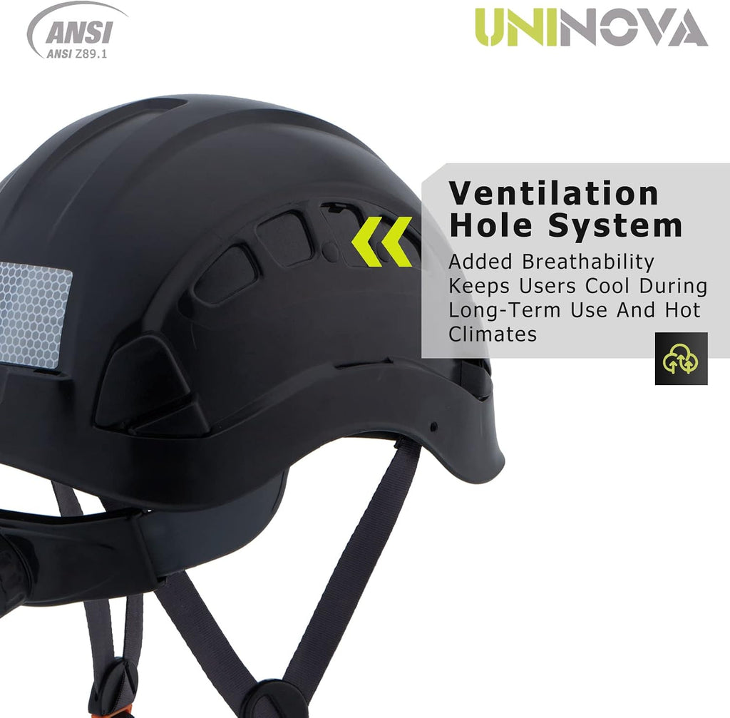 Hard Hats Construction Safety Helmet ANSI Z89.1 Approved OSHA Hardhat, LOHASPRO Vented Men Worker Black Hard Hat with