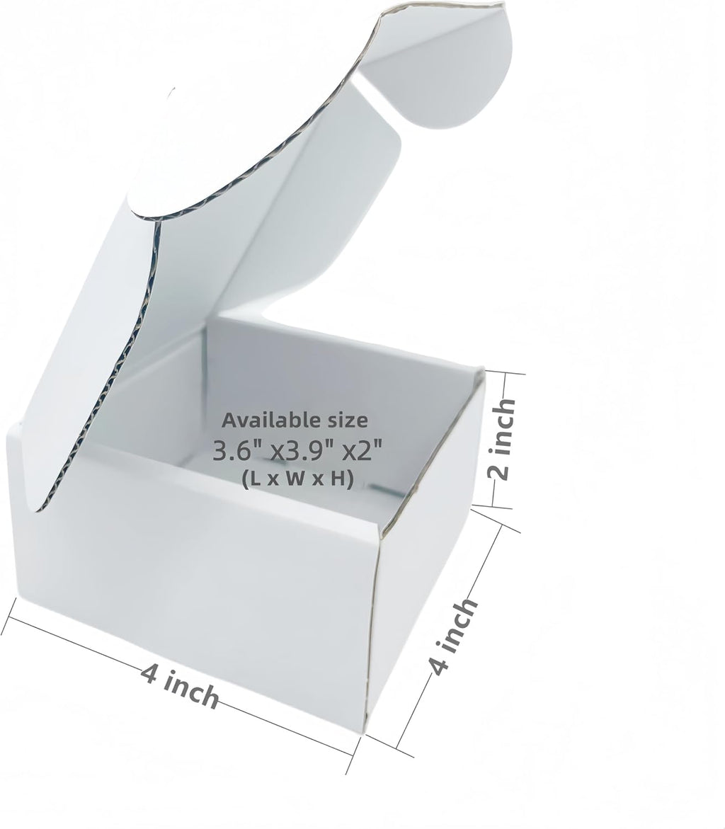 Small White Box 4 x 4 x 2 Inch 50 Pack Shipping Boxes