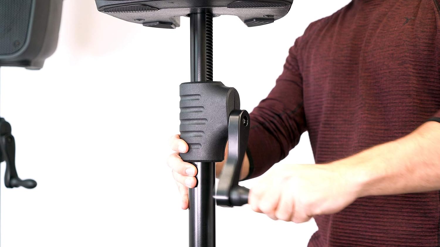 RVCS2 Heavy-Duty Tripod Crank-Up DJ PA Speaker Stand with Bag | 48-78" Adjustable Height, 100 lb Capacity, 39" Tripod