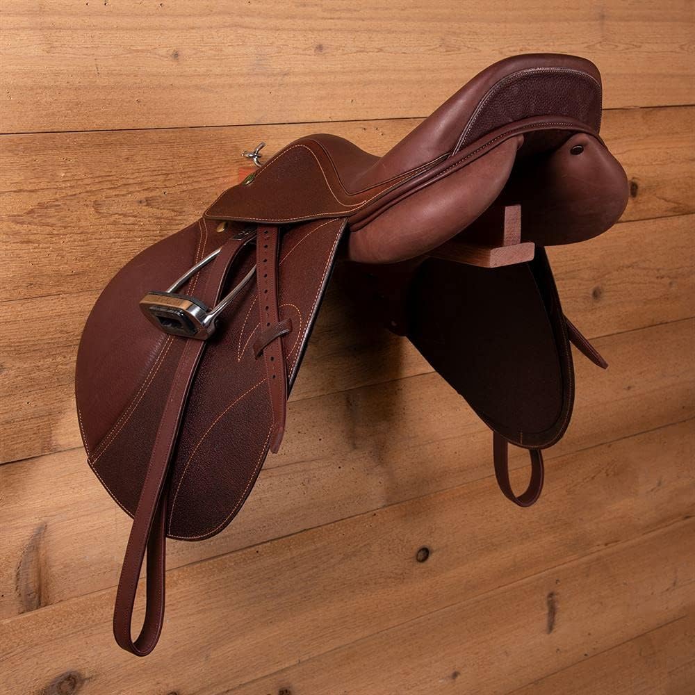 Collapsible Wooden English Saddle Rack | 18" Length | Easy to Mount | Folds Down Not Used | Fits Shorter Skirted