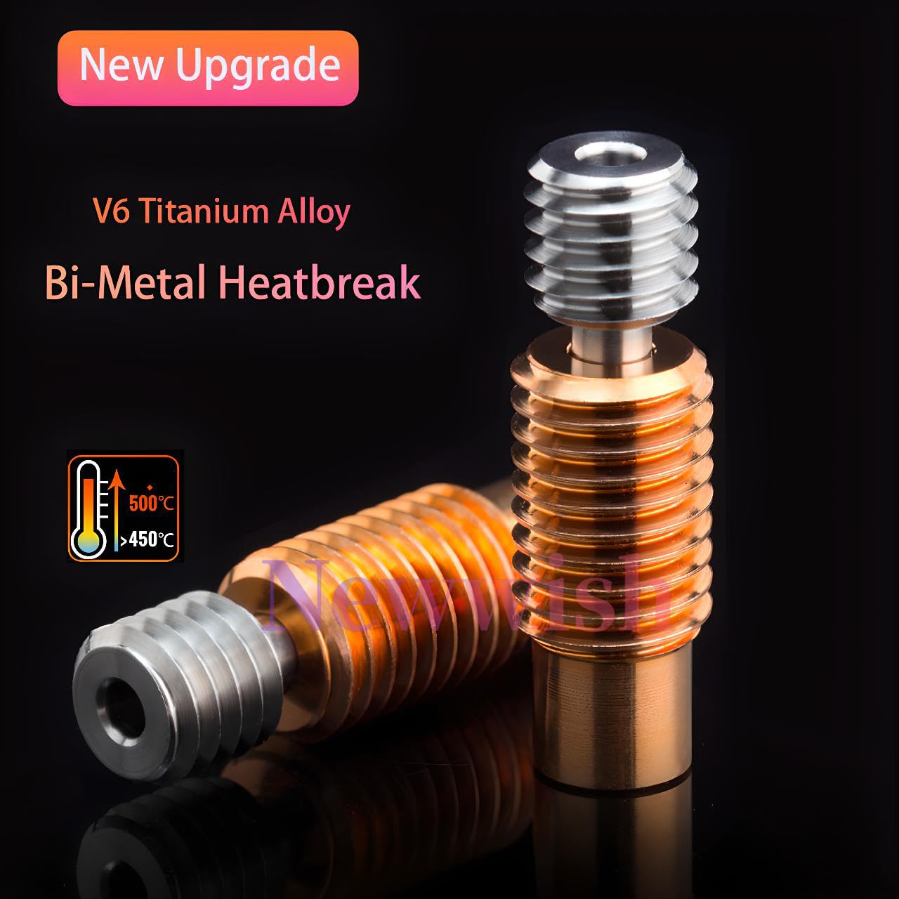 V6 All Metal Hotend,Prusa i3 MK3S+,MK3,MK2.5,MK2S 3D Printer Hotend,Upgrade V6 Copper+ Titanium Alloy Bi-Metal
