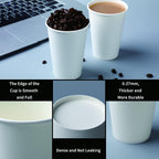 Disposable Coffee Cups, 201 Count 12 Oz Paper Coffee Cups for Cold or Hot Drinking, Paper Cups 12 Oz White Disposable