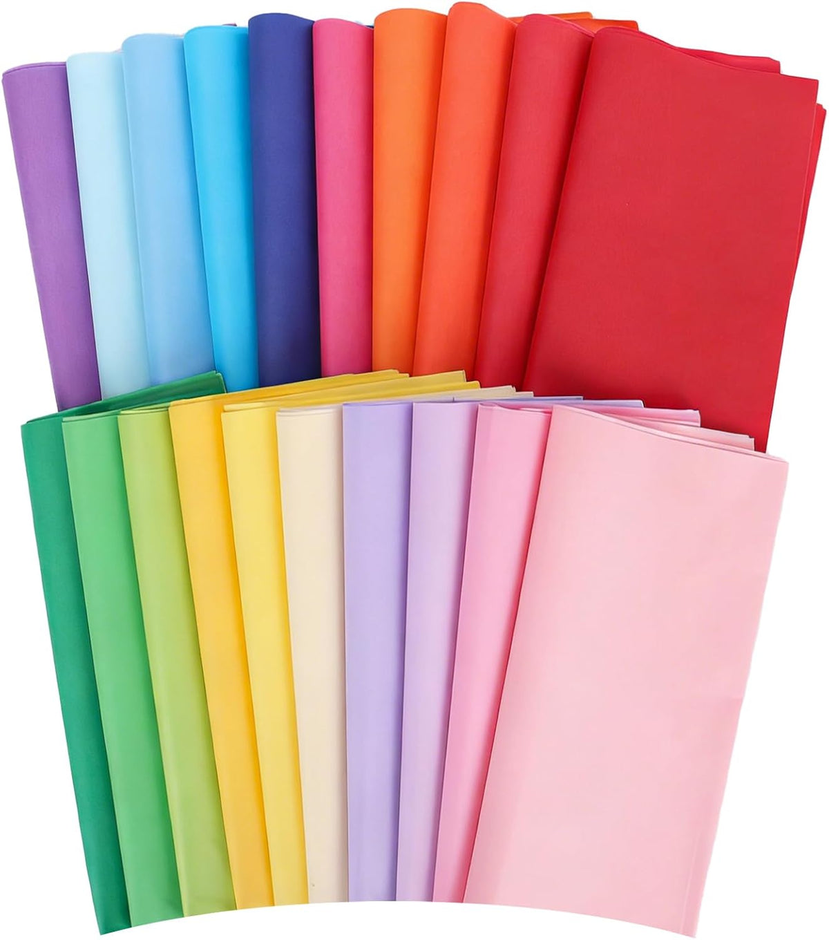 90 Sheets Colored Tissue Paper Bulk 18 Colors 20x20 Inch