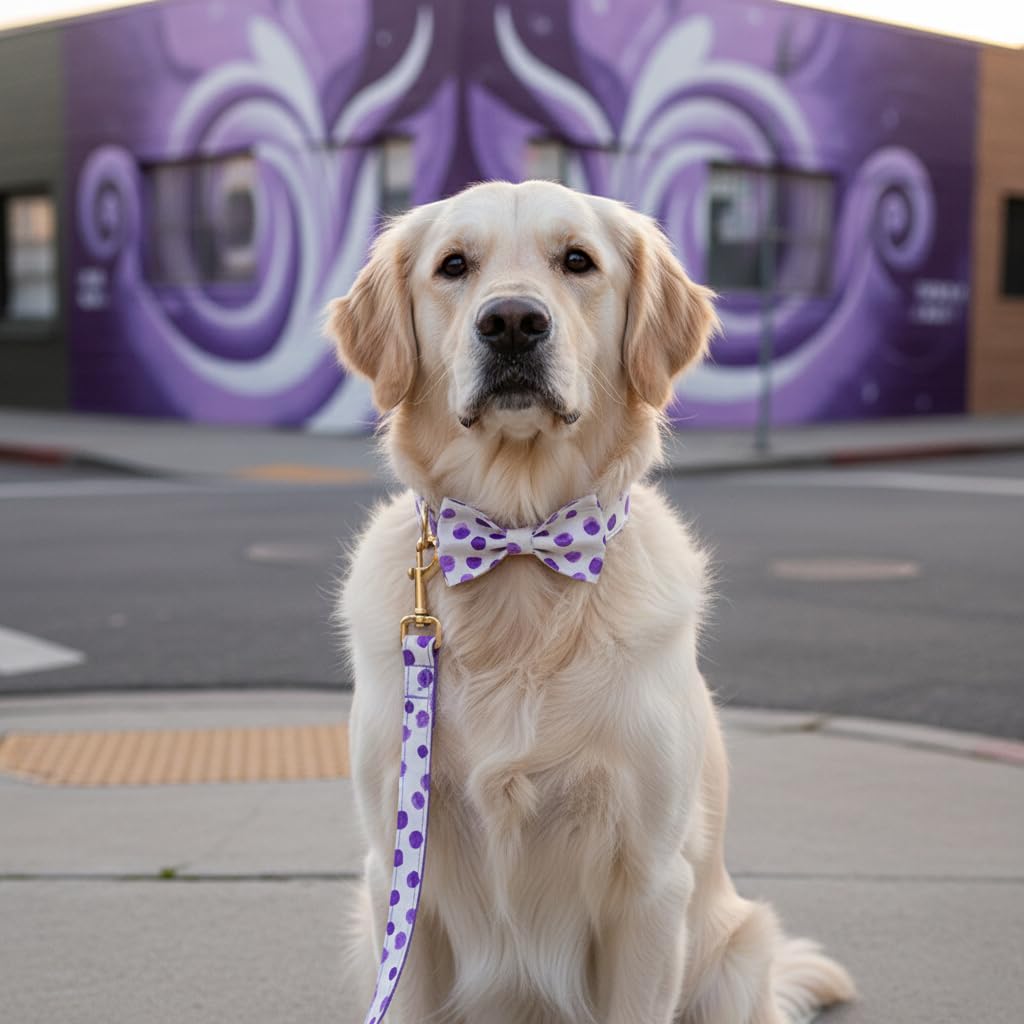 PETDURO Personalized Dog Collars Purple Spot Print