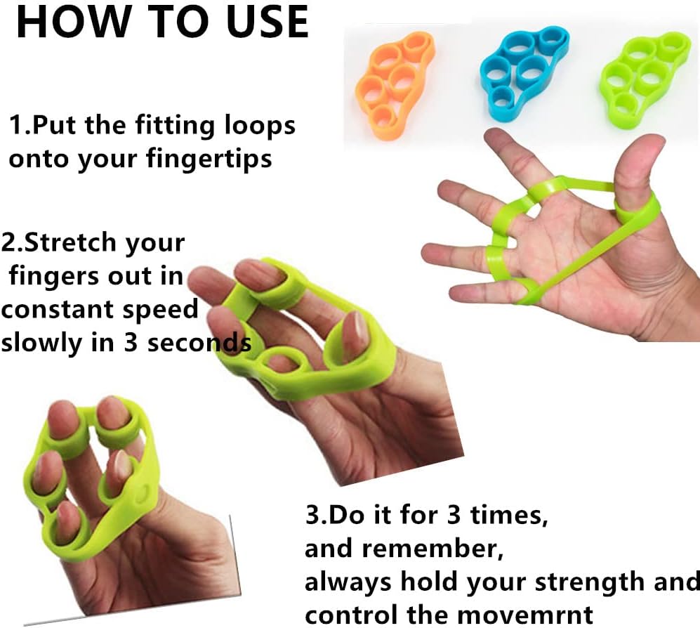 3 Resistance Level Finger Stretcher Exerciser, Grip Strength Trainer