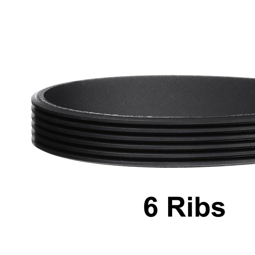 uxcell 3pcs 520J6 PJ V-Ribbed Belt 6 Ribs 52" L x 0.55" W x 0.14" H, EPDM