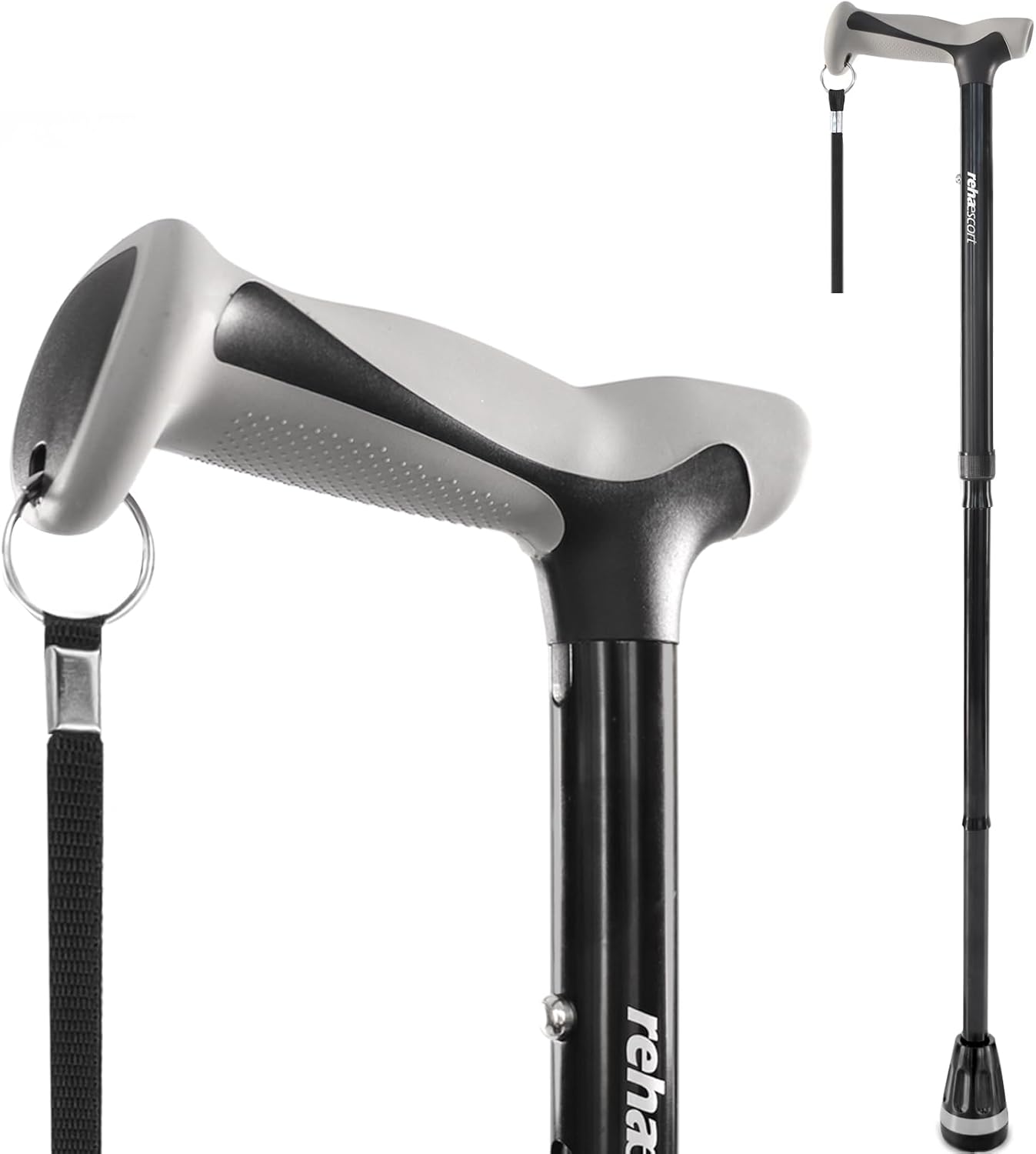 Walking Cane, Folding, Adjustable, Lightweight, Walking Canes for Men & Women, Soft Ergonomic Handle, Heavy Duty All