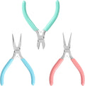 Jewelry Pliers Set, 3 Pack Jewelry Making Tool Kit | Includes Mini Needle Nose Plier/Chain Nose Plier, Round Nose