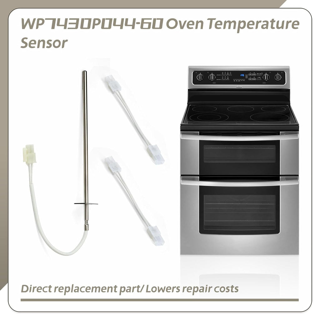 WP7430P044-60 Range Oven Temperature Sensor Compatible with Whirlp GGE388LXB01 GGE388LXB02 GGE388LXB03, Replace 7430P044-60 1544442 AP6011341 EAP2362503 PS2362503 74003095 74010385