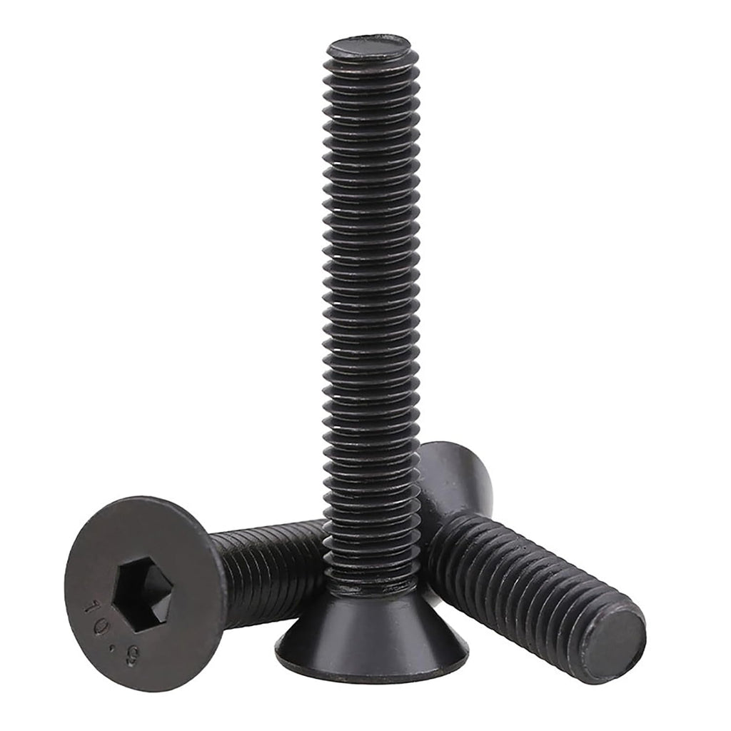 30pcs 5/16-18 x (3/4" to 2") Flat Countersunk Head Socket Head Cap Screws with Hex Key, 10.9 Grade Alloy Steel, Black Oxide Finish, Allen Hex Socket Drive, Full Threaded, Coarse Thread UNC