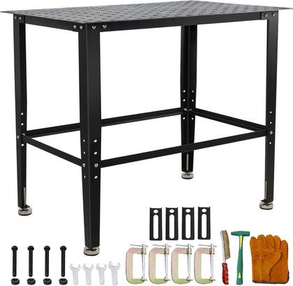 Welding Table,36''×24'' Welding Workbench with 5/8'' Fixture Holes,1200LBS Weiding Fixture Table with Leveling Feet
