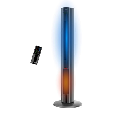 42" DUO Comfort Tower Fan Space Heater - Remote - Gray - FH515