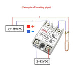 BIK 1pcs SSR-10 25 40 50 60 75 80 100DA DC Control AC SSR White Shell Single Phase Solid State Relay Without Plastic SSR-25DA SSR-40DA(AA,SSR 40)