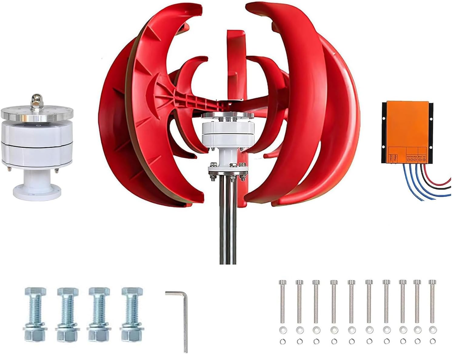 500W Wind Turbine Generator,Low Wind Speed Vertical Design for Home | DN25 Flange Design supports 60mm Tower