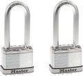 M5XTLJ Magnum Heavy Duty Outdoor Padlock with Key, 2 Pack Keyed-Alike