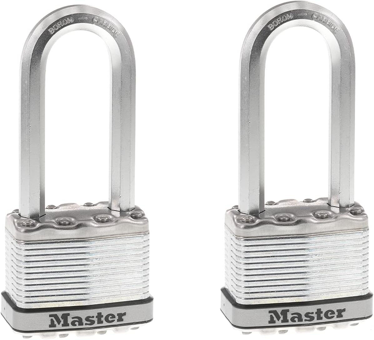 M5XTLJ Magnum Heavy Duty Outdoor Padlock with Key, 2 Pack Keyed-Alike