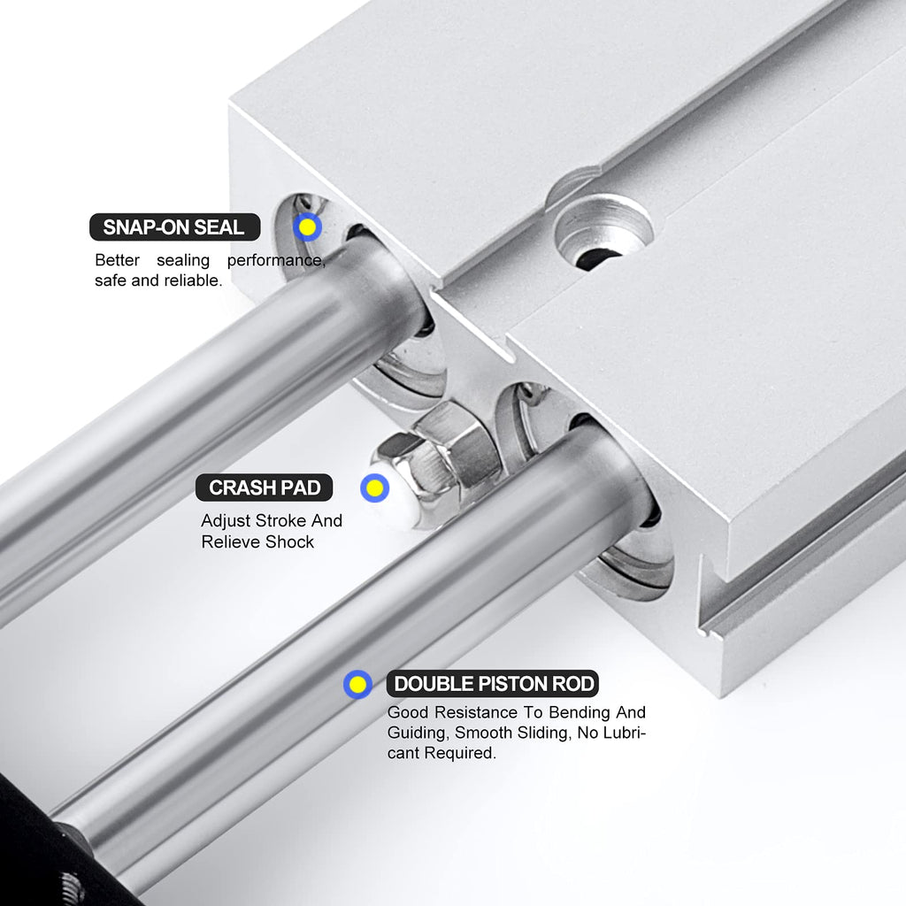 TAILONZ TN20-75 20mm x 75mm Double-Rod Cylinder