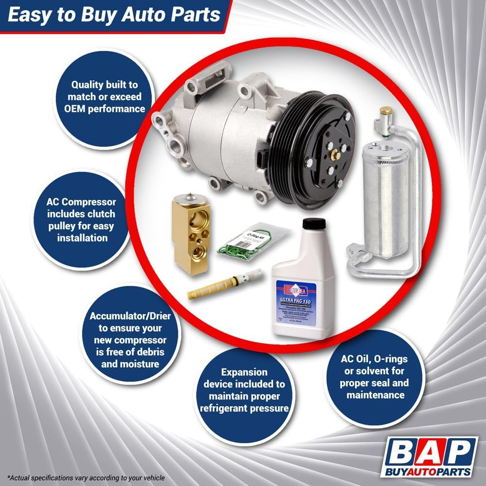 AC Compressor & A/C Kit For Dodge Ram 5.7L Hemi V8 2010 2011 - Includes Drier, Expansion Valve, PAG Oil & O-Ring Seals! - BuyAutoParts 60-82836RK New