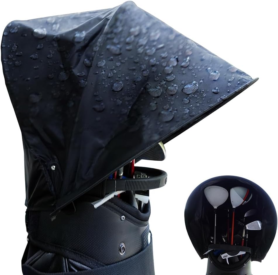 Golf Bag Rain Cover – Lightweight 250g Waterproof & UV-Resistant Hood with Flexible Frame, Fits Stand & Cart Bags