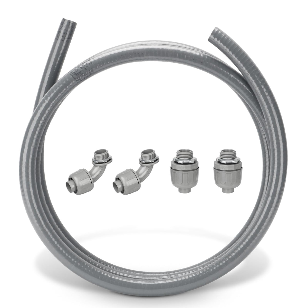 1/2 Inch 10 ft Liquid Tight Conduit Kit, Flexible Electrical Conduit Kit