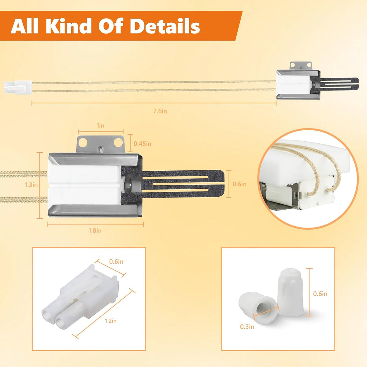 316489400 Oven Igniter, Fit for Frigi-Daire Gas Oven Igniter 316489403, 316428500, 790.79423601, The Compatible with Frigi-daire Ken-more Ignitor 316428501,Ap3963540, 5304462661, New By BOGDA