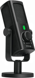 AmpliTank PROFILE3 USB Condenser Microphone for Studio Podcast | Desktop Computer Recording Mic, Monitor Mix, Volume