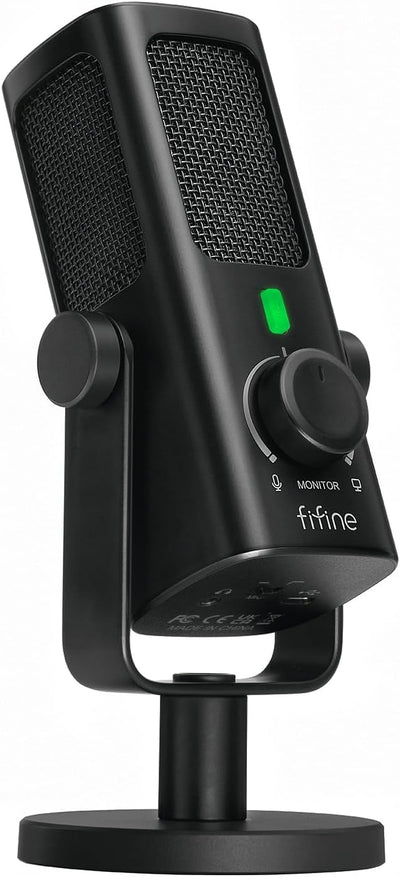 AmpliTank PROFILE3 USB Condenser Microphone for Studio Podcast | Desktop Computer Recording Mic, Monitor Mix, Volume