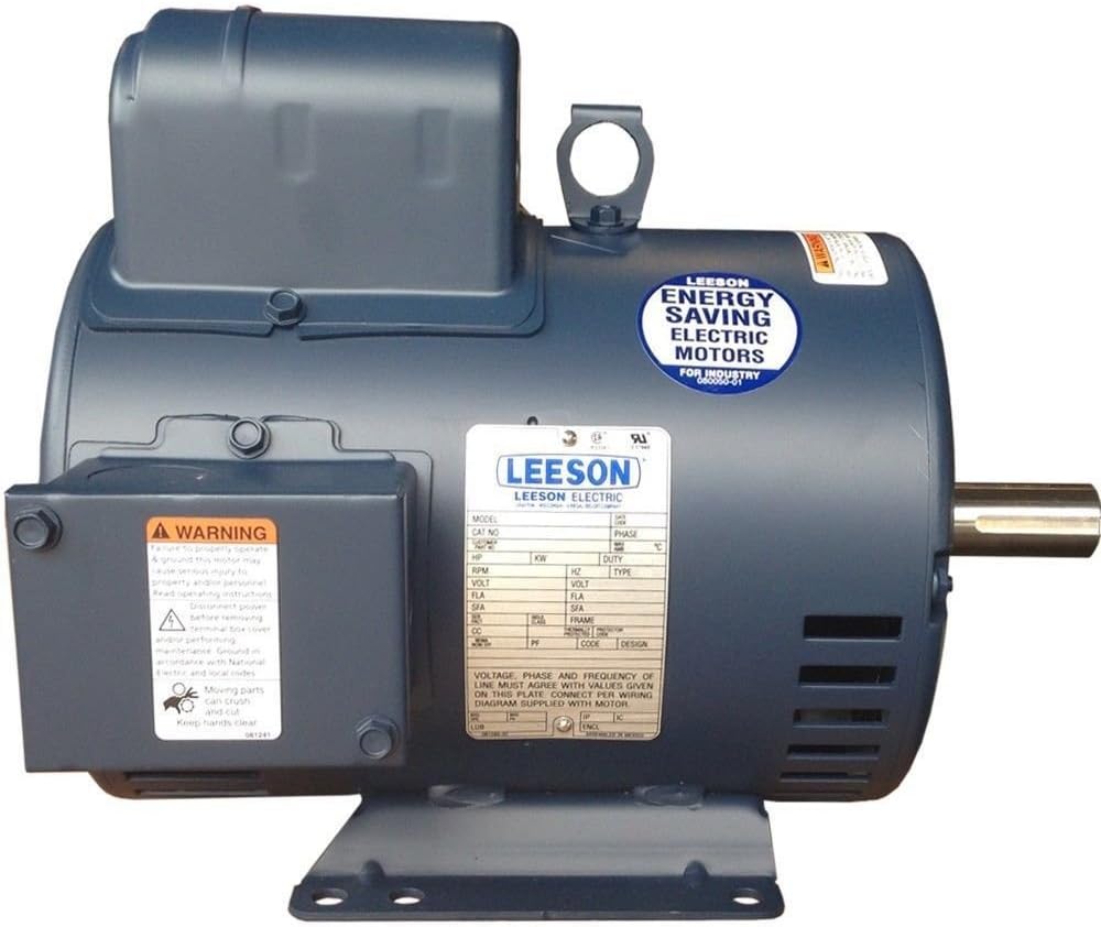 5 HP Single Phase Leeson Electric Compressor Motor 184T Frame C184K17DB31A 230 V