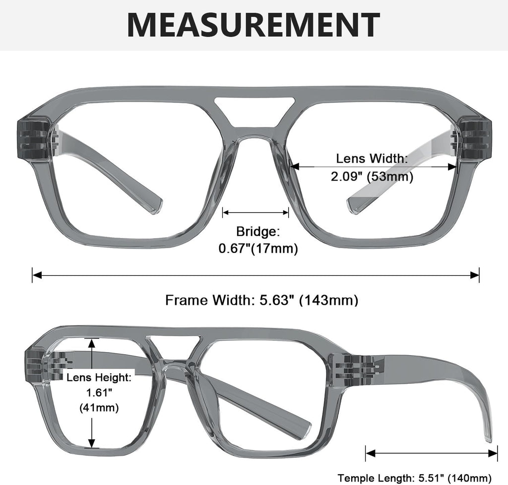 Eyekepper Blue Light Glasses Men Women, Pilot Grey Eyeglasses