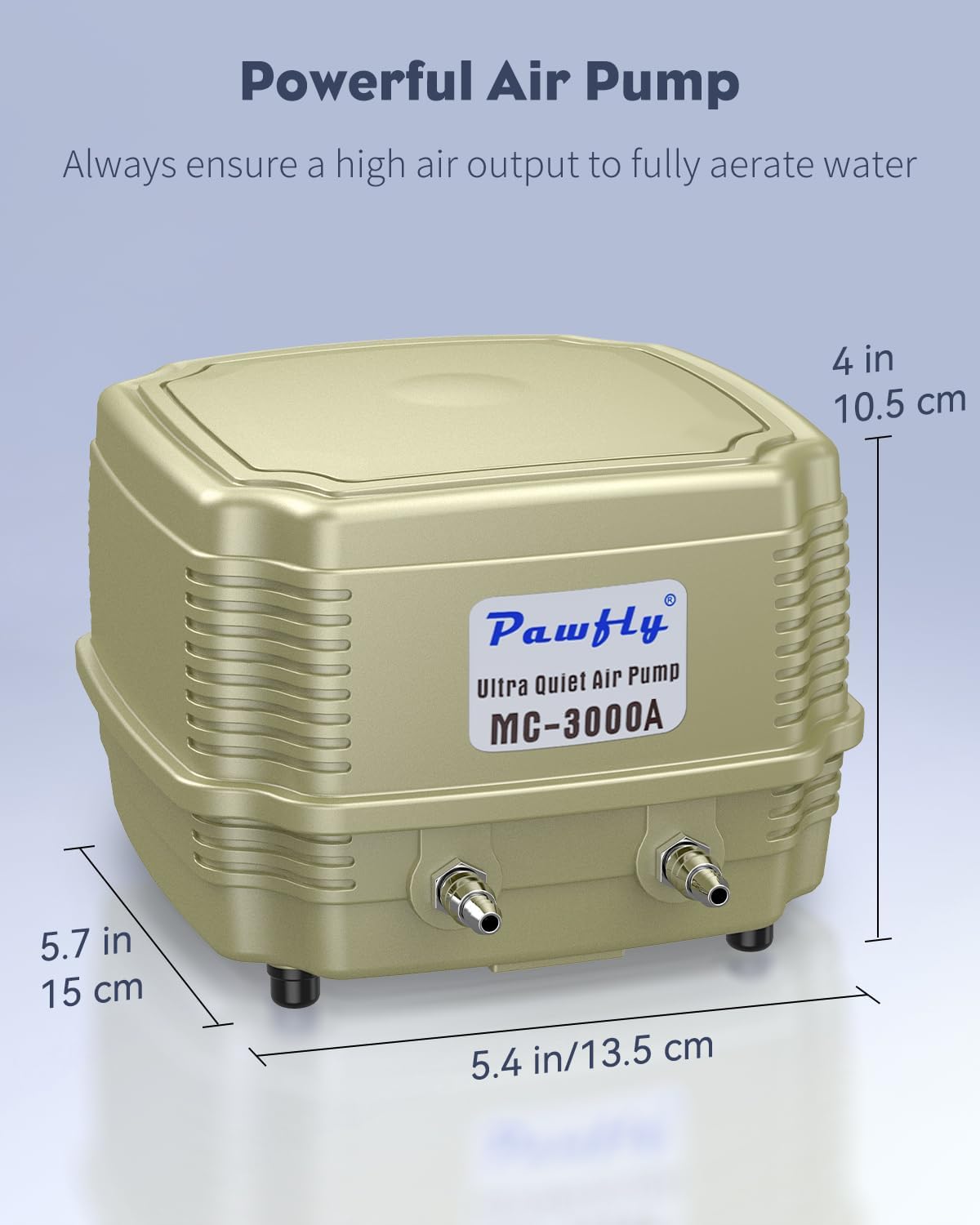 254 GPH Aquarium Air Pump, Quiet Adjustable Dual Outlet Oxygen Aerator with 13ft Airline Tubing & Check Valves for