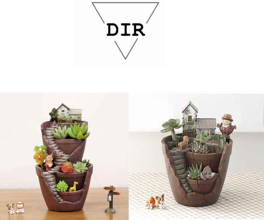 Creative Plants Pot - Flowerpot Combination Resin Succulent Plant Pot (City of Sky),VF-008