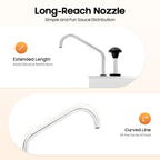 4L Sauce Dispenser, Stainless Steel Condiment Pump Station Single Head Squeeze Soy Sauce Ketchup Mustard Dispenser