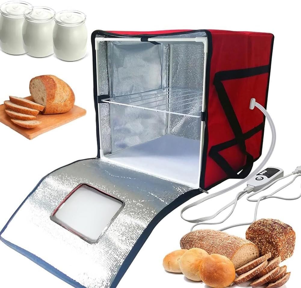 Foldable Dough Proofer for Sourdough, Temperature Control Heating Cabinet for Bread Fermentation, Yogurt Maker Box