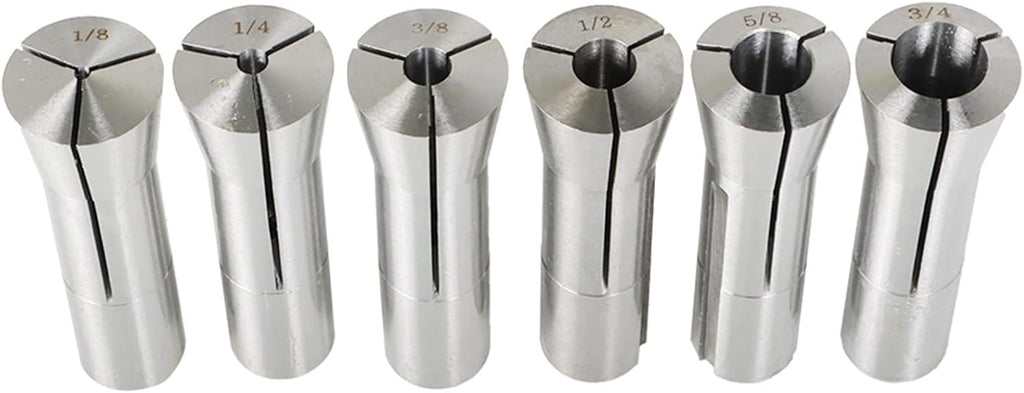 findmall 1/8-3/4 Inch R8 Round Collet Set 6Pcs Spring Collet Set